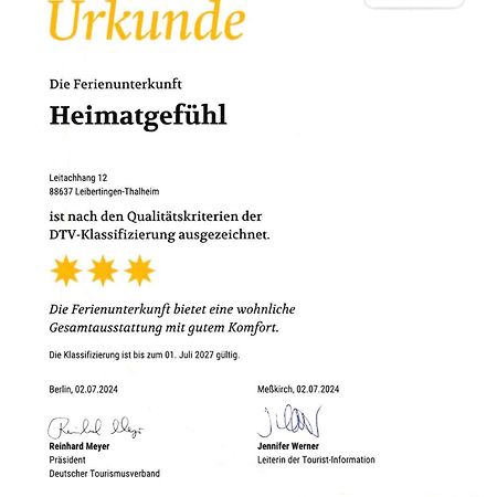 Ferienwohnung Heimatgefuehl Thalheim Leibertingen Екстер'єр фото